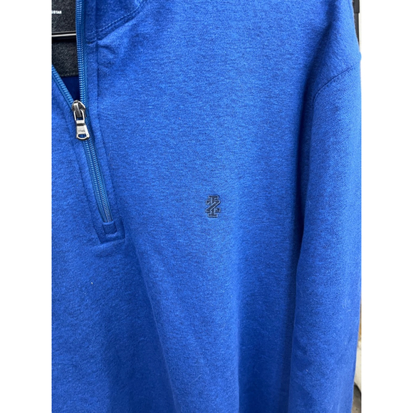 IZOD Quarter-Zip Blue Pullover Sweater Men’s XL Stretch - Picture 7 of 8